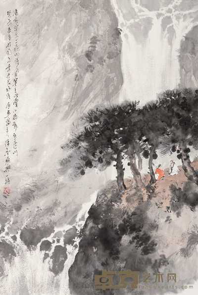 徐善 2003年作 飞瀑图 镜心 68×46cm